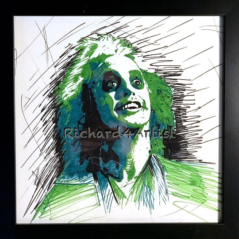 NWT Beetlejuice ORIGINAL Art Framed Hanging Decor